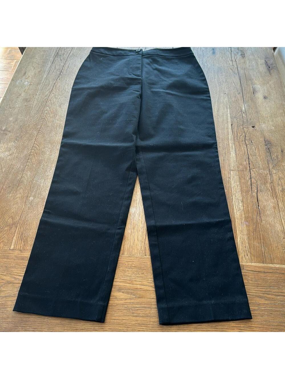 ANN TAYLOR Womens 10 Black Cotton Straight Leg Pant NWT